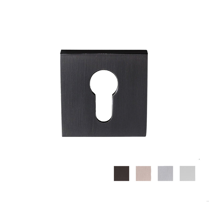 ZANDA ASTRON SQUARE EURO ESCUTCHEON - AVAILABLE IN VARIOUS FINISHES